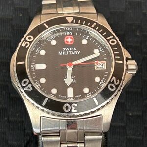 Wenger Swiss Military Mens Watch 095.0674 Black Dial Diver Never Worn